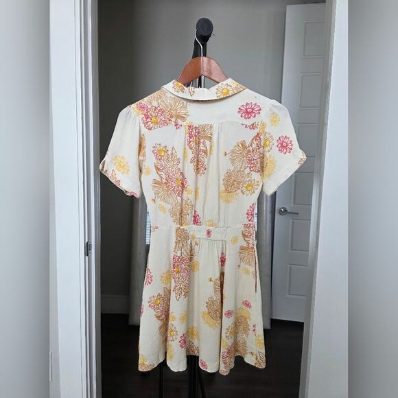 Free People Hawaii Mini Dress Size S Color Cream Combo Retro - Picture 7 of 8